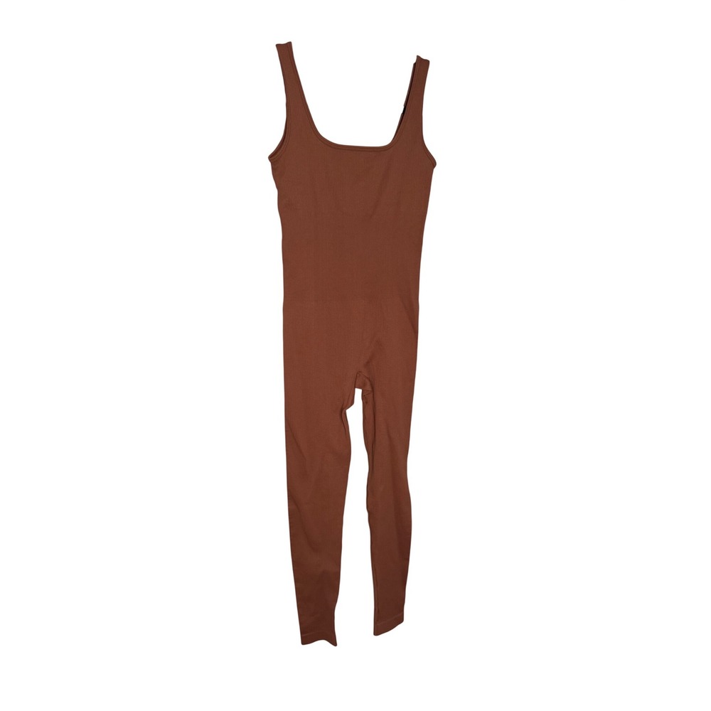 OQQ‎ brown ribbed seamless bodysuit Jumpsuit athleisure